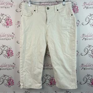 Merona capri cropped white Cream silver details bottoms Cropped Pants